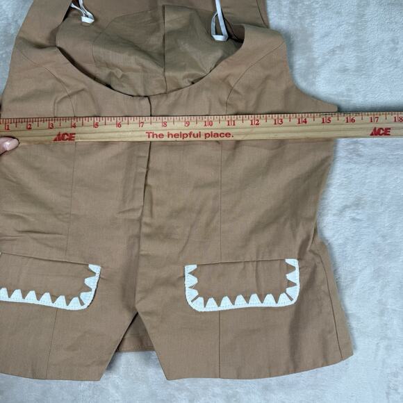Mon Renn Lisle SET Vest Top Size S Wide Leg Pants XS Beige Tan Boho - Picture 9 of 13